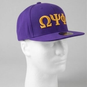 Alternative view of Omega Psi Phi ΩΨΦ Purple Snapback Cap - Gold Embroidered Greek Letters