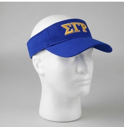 Sigma Gamma Rho ΣΓΡ Royal Blue Visor - Gold Embroidered Greek Letters - Image 4