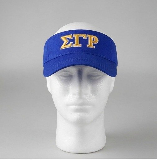 Sigma Gamma Rho ΣΓΡ Royal Blue Visor - Gold Embroidered Greek Letters