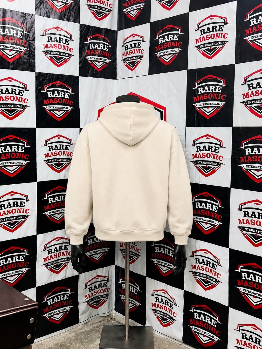 Premium Custom Embroidered Hoodie – Cream / Ivory - Image 2