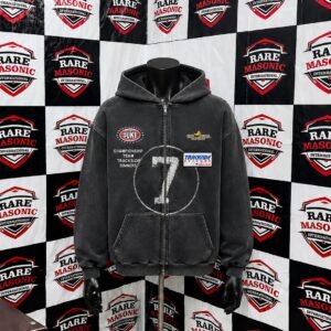 Custom Vintage Racing Graphic Zip-Up Hoodie