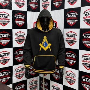Custom Black & Gold Masonic Hoodie – Premium Embroidered Pullover