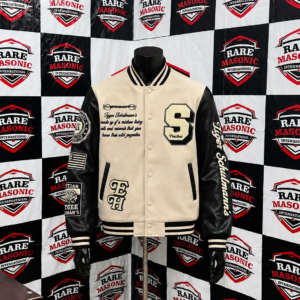 Cream & Black Varsity Letterman Jacket – "S" Chenille Patch Custom Baseball Jacket