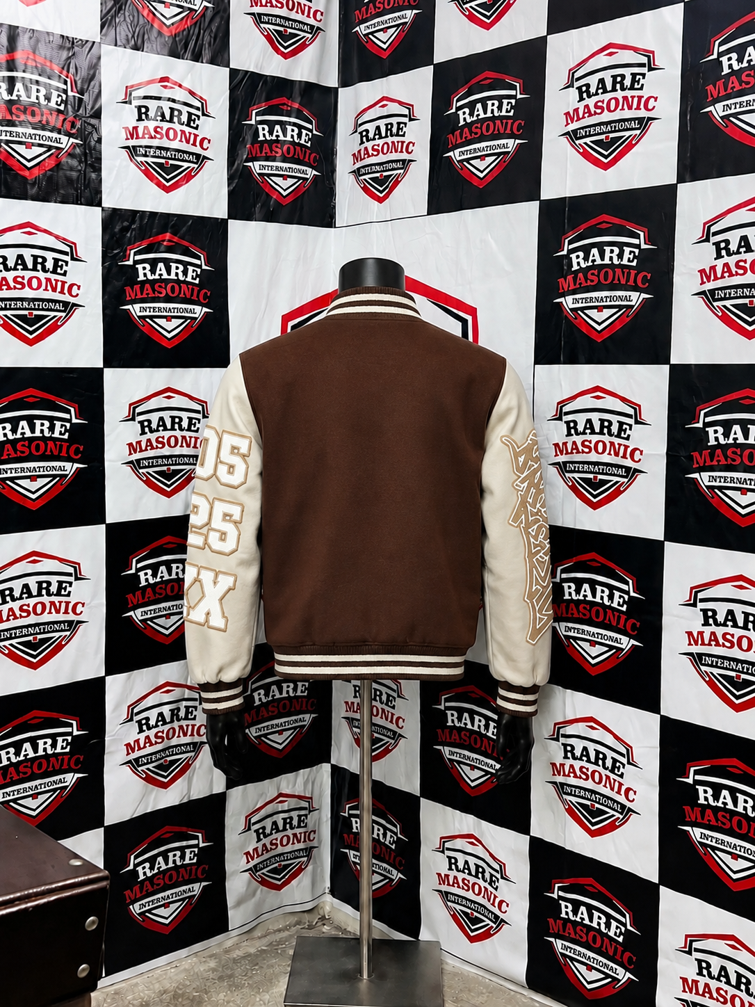 Brown & Cream Varsity Letterman Jacket – "C.B XX" Custom Baseball Jacket - Image 2