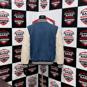 Alternative view of Denim & Cream Varsity Jacket – Custom Manufactured Letterman Jacket