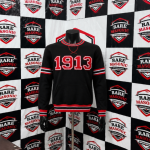 Custom 1913 Greek Letter Sweatshirt – Black, Red & White Collegiate Design