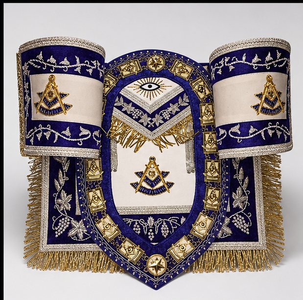 Premium Custom Masonic Regalia Set – Embroidered Collar, Apron & Ceremonial Accessories