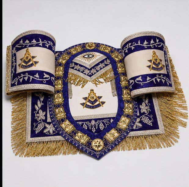 Premium Custom Masonic Regalia Set – Embroidered Collar, Apron & Ceremonial Accessories - Image 2