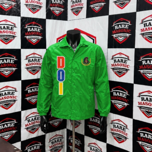 Daughters of Isis DOI Green Coach Jacket - Multi-Color Letters & Crest Emblem