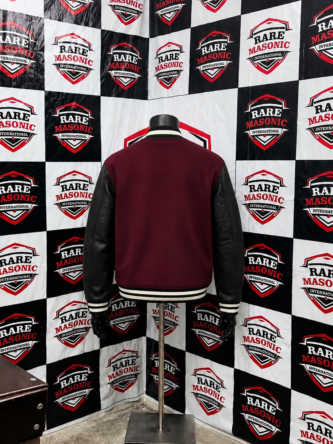 Maroon & Black Varsity Letterman Jacket – "GW" Embroidered Custom Baseball Jacket - Image 2