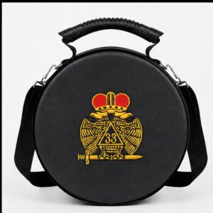 Custom Round Masonic Bag – Premium Embroidered Regalia & Accessories Bag