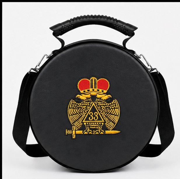Custom Round Masonic Bag – Premium Embroidered Regalia & Accessories Bag