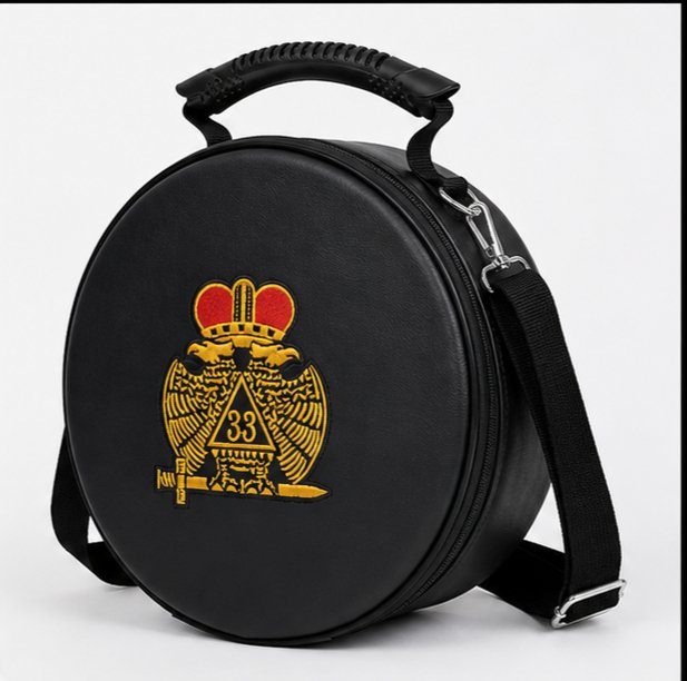 Custom Round Masonic Bag – Premium Embroidered Regalia & Accessories Bag - Image 4