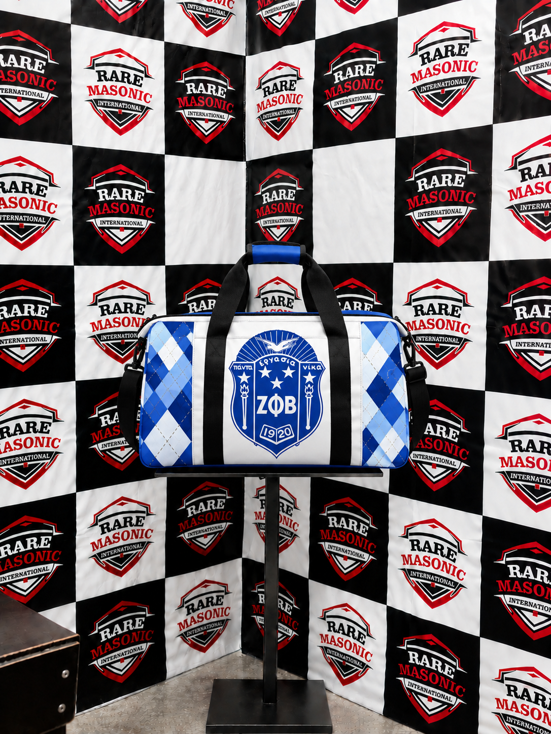 Blue & White Argyle Duffel Bag – Custom Manufactured Travel Bag
