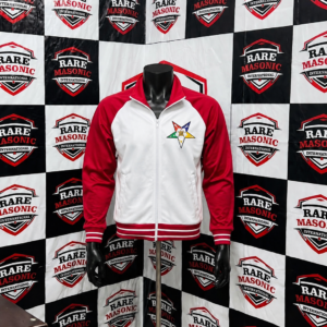 Order of the Eastern Star (OES) White & Red Track Jacket - Raglan Sleeve Design