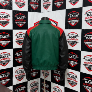 Alternative view of Custom Green & Black Leather Varsity Jacket