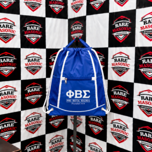 Blue & White Drawstring Bag – Custom Manufactured Cinch Sack