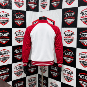 Alternative view of Order of the Eastern Star (OES) White & Red Track Jacket - Raglan Sleeve Design