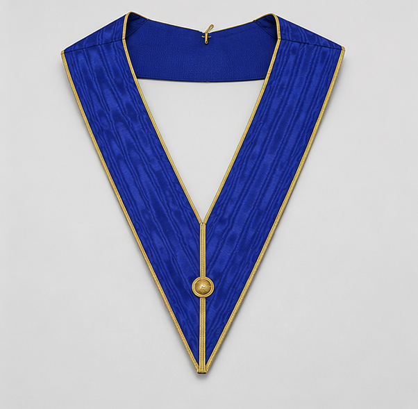 Masonic Blue & Gold Regalia Set - Apron & Collar with Tau Cross Emblems - Image 2