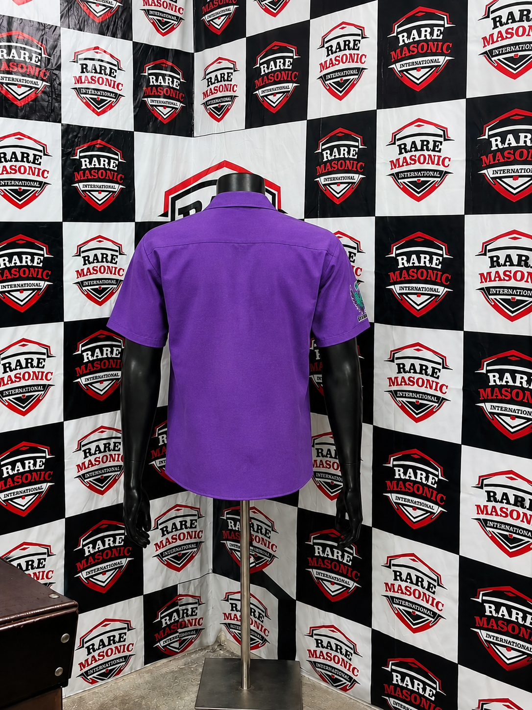 Custom Daughters of Isis (DOI) Purple Button-Down Shirt - Personalized Chapter & Name Embroidery - Image 2