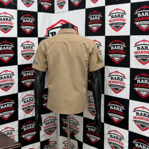 Alternative view of Custom Embroidered Khaki Button-Down Shirt - Personalized Name & Text with Isis Emblem