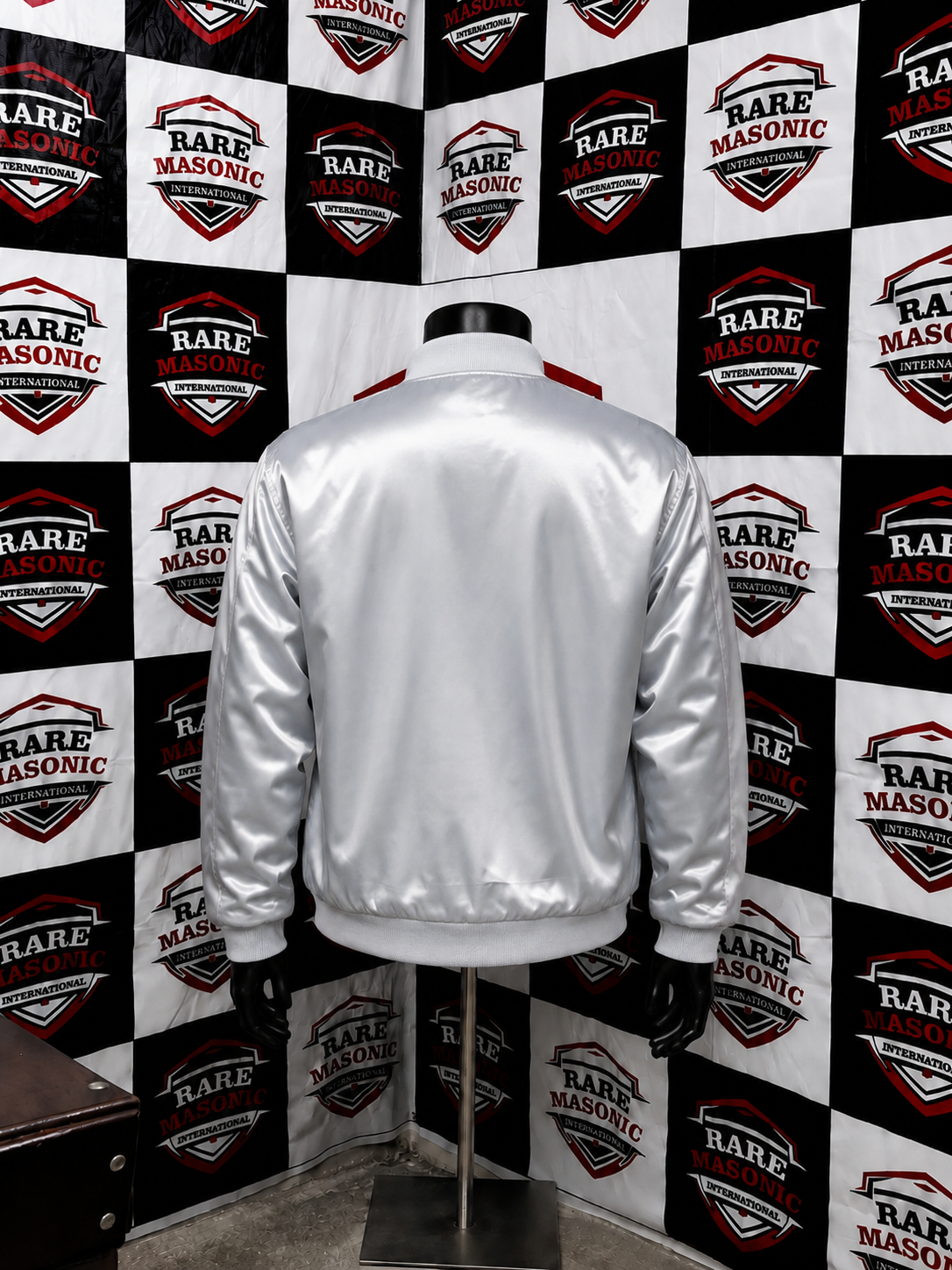Zeta Phi Beta ΖΦΒ Silver Satin Bomber Jacket - 1920 Crest Emblem - Image 2